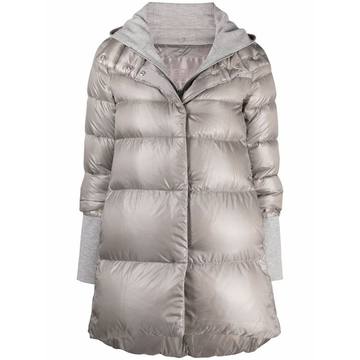 contrast hooded padded jacket