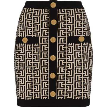 mini fitted button decorated skirt