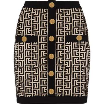 mini fitted button decorated skirt