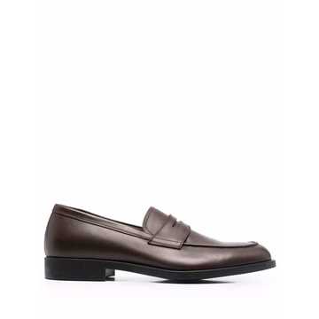 low-heel leather loafers