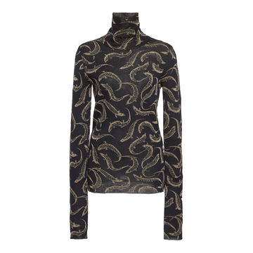 Jacquard Turtleneck Top