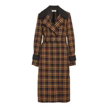 Belted Checkered Trench Coat