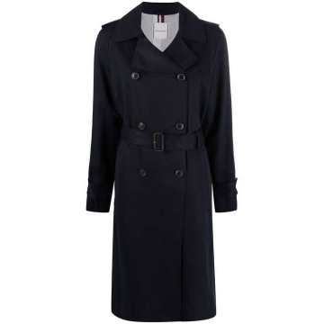 double-breasted lyocell trench coat