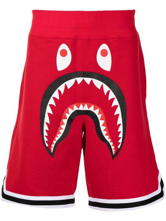 Shark graphic-print track shorts展示图