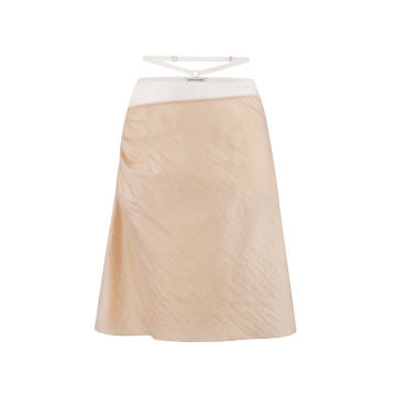Chardonnay Two-Tone Midi Slip Skirt
