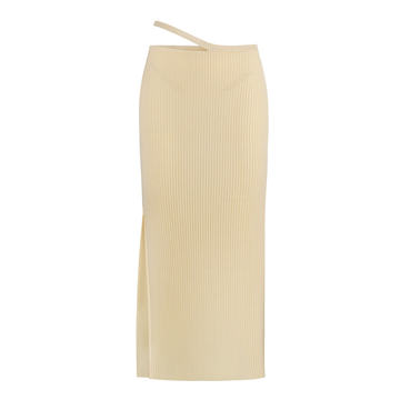 Stevi Cutout Ribbed-Knitted Midi Skirt