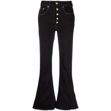 contrast-stitch flared-leg jeans