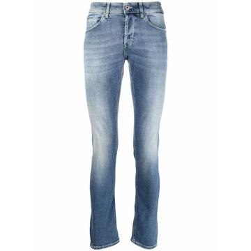 faded slim-cut jeans