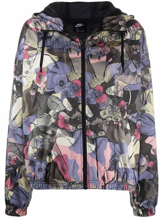 floral-print hooded jacket展示图