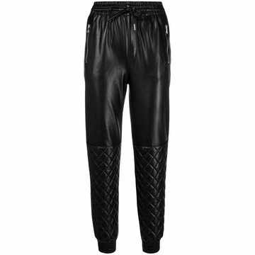 elasticated faux-leather trousers