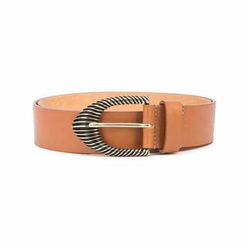 buckled leather belt