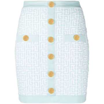 mini fitted button decorated skirt