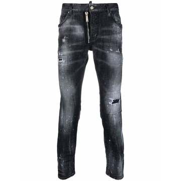 mid-rise slim-cut jeans