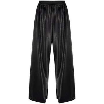 cropped faux leather trousers