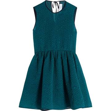 textured A-line dress