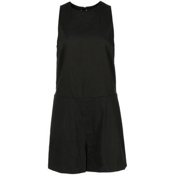 linen-blend sleeveless playsuit