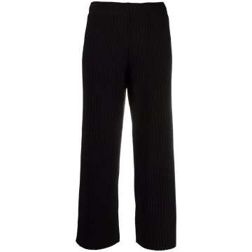 cropped ribbed knit trousers