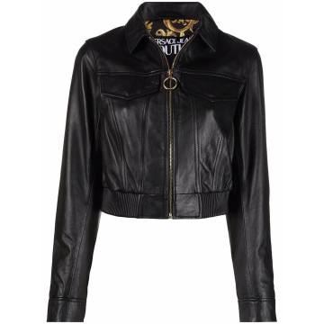 zip-fastening black jacket