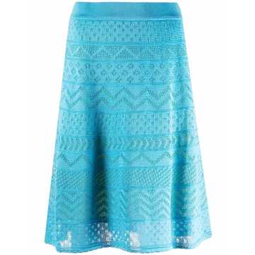zigzag-knit A-line skirt