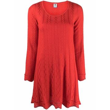 chevron-pattern knitted dress