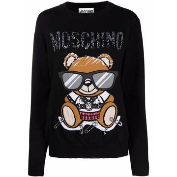 Teddy Bear logo-intarsia jumper