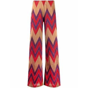 zigzag-knit palazzo trousers