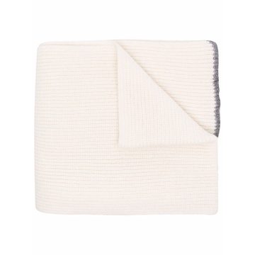 contrast-trim cashmere scarf