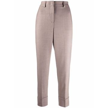 high-waisted cropped virgin wool trousers