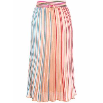stripe-knit midi skirt