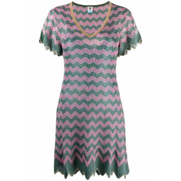 zigzag-knit T-shirt dress