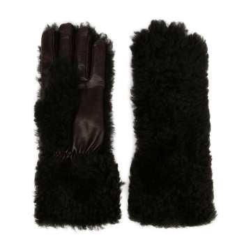 textured panelled gloves