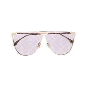 logo-lens shield-frame sunglasses