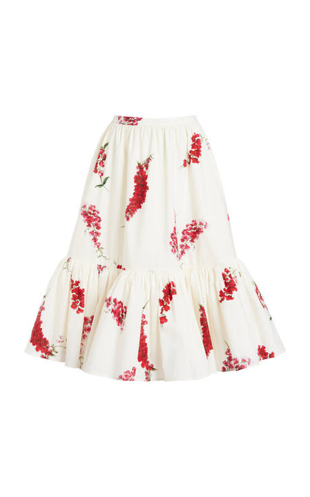 Floral Poplin Knee-Length Skirt展示图