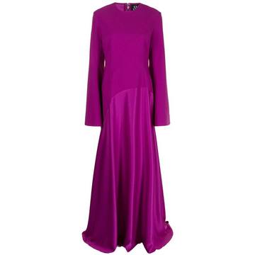 long-sleeve flared gown