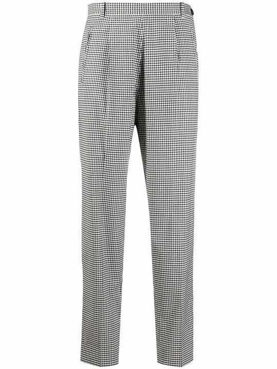 gingham-print tapered trousers展示图