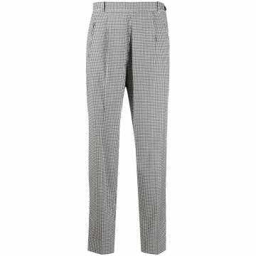 gingham-print tapered trousers