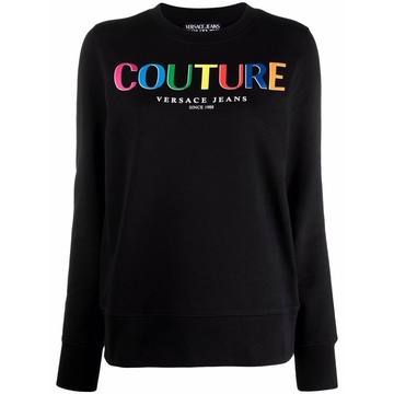 multicolor logo black sweatshirt