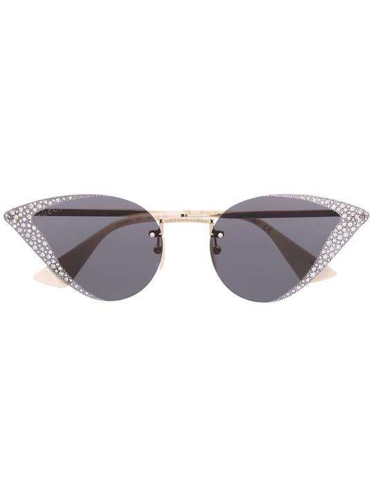 crystal-embellished geometric sunglasses展示图