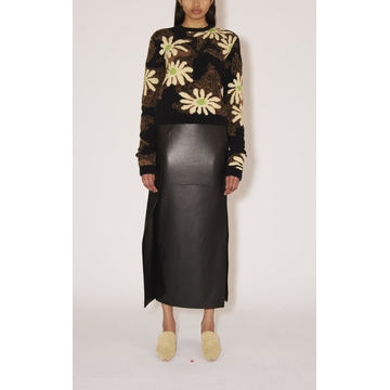 Neve Vegan Leather Midi Skirt