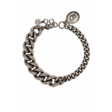 skull charm curb chain bracelet