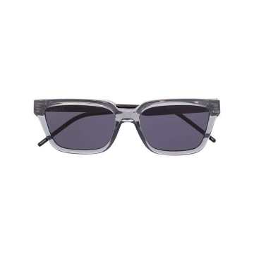 rectangle-frame tinted-len sunglasses