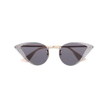 crystal-embellished geometric sunglasses