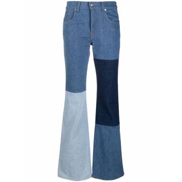 patchwork-design jeans