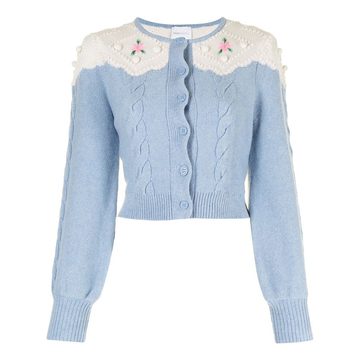 floral embroidered knit cardigan