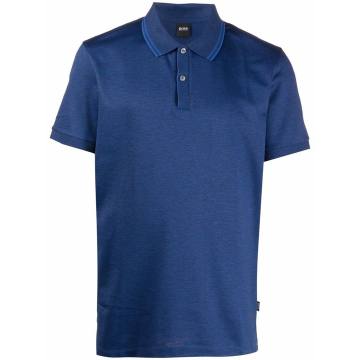 short-sleeved contrasting polo shirt