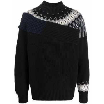 patchwork-panelled knit jumper