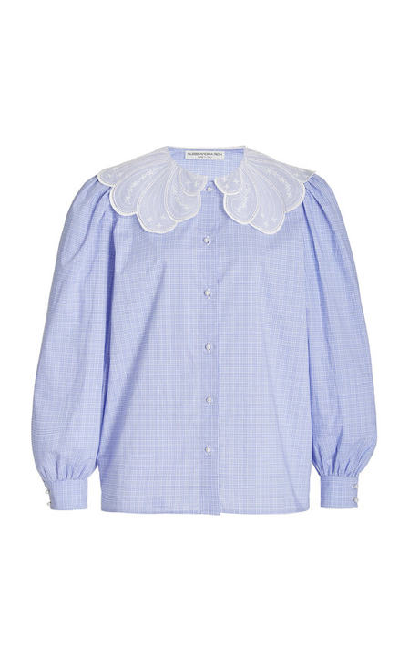 Lace-Trimmed Checked Cotton Shirt展示图