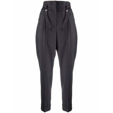 high-waisted virgin wool cropped trousers