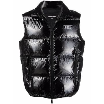 logo-patch padded gilet