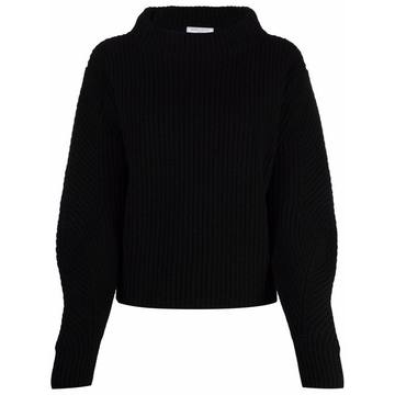 rib-knit crew neck jumper